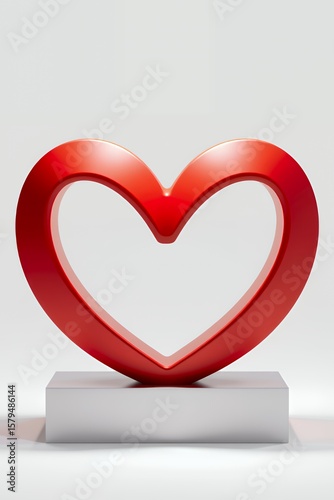 red heart on a white background