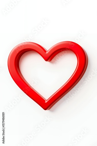 red heart on white background