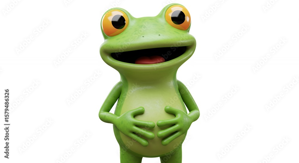 Fototapeta premium Animated frog character illustration