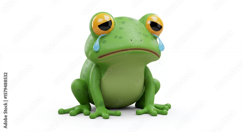 Obraz premium Sad frog illustration