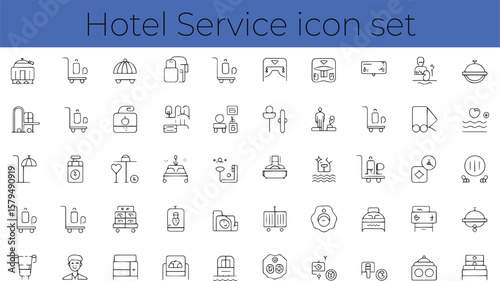 "Hotel Service Icons – Minimal Line Vector Set"

