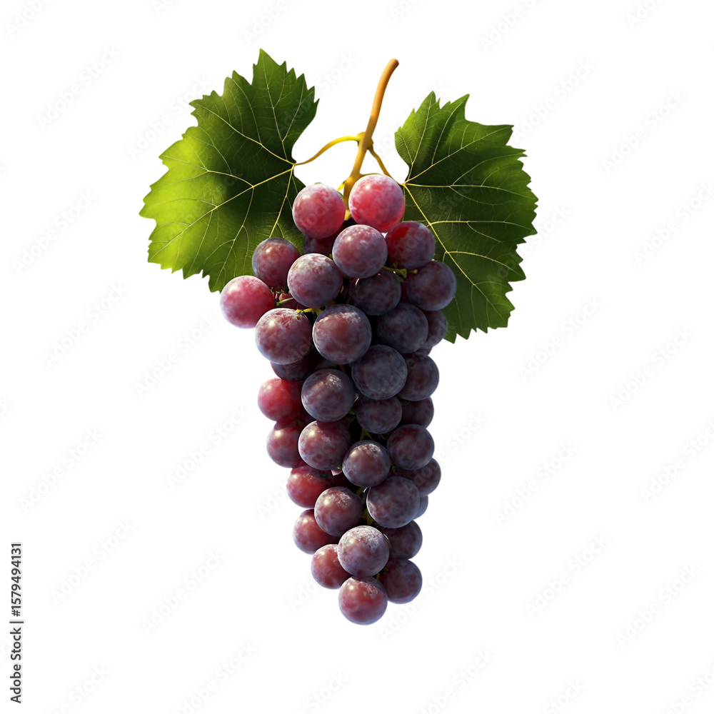 Obraz premium wine grape with real transperent shadow [Transparent Background PNG].