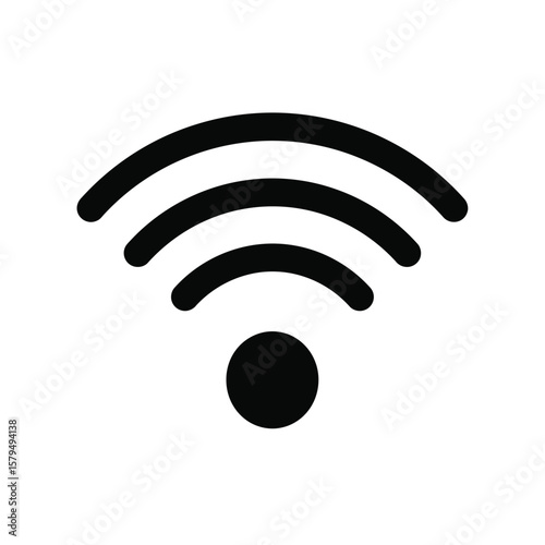 Wireless Signal Icon, Wifi Symbol, Network Connection, Internet Access, Communication Technology