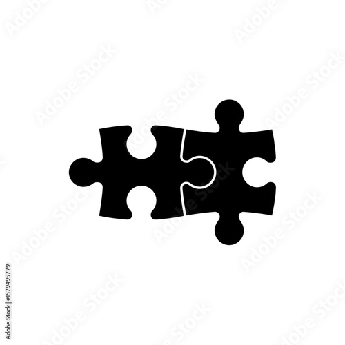 Two Interlocking Puzzle Pieces Symbolizing Collaboration and Connection for Problem Solving and Teamwork