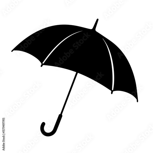 Black umbrella silhouette on a transparent background  