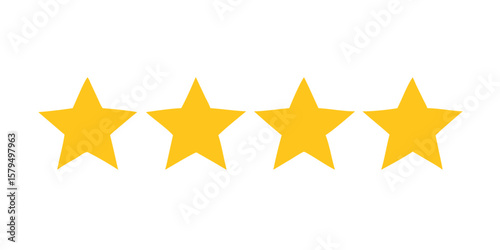Four star rating vector image for customer review and satisfaction feedback
