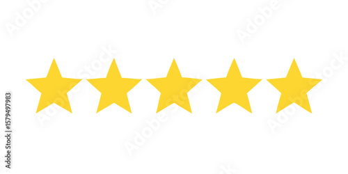 Five star rating vector graphic for customer reviews and product ranking design