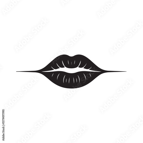  lips vector illustration isolated on white background with lipstick and beauty elements