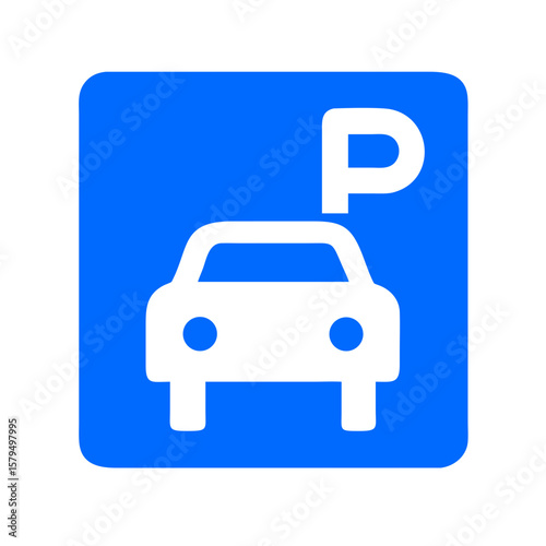 Parking sign vector illustration for car parking area and parking space design