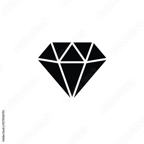 Black diamond symbol on white jewel