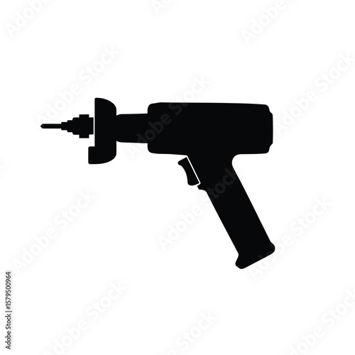 Black silhouette of a rotary tool grinder drill