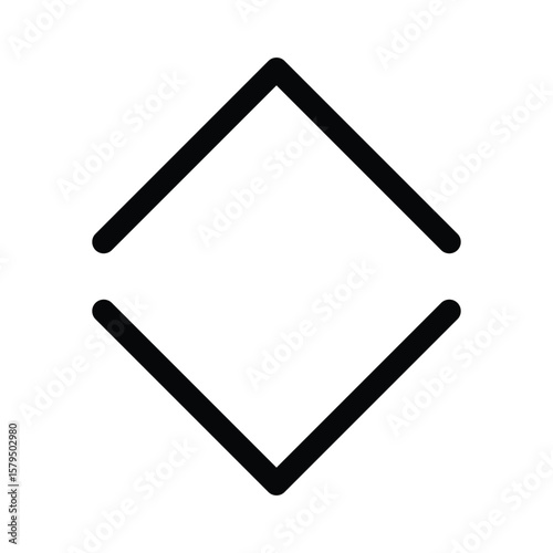 Vertical chevron selector icon for UI scroll, sort, and navigation.