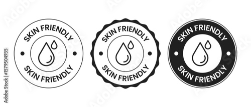 Skin Friendly Black White Icon Gentle Product Hypoallergenic Badge