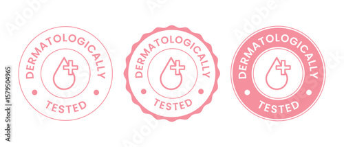 Dermatologically Tested Pink Icons Hypoallergenic Product Badge Set