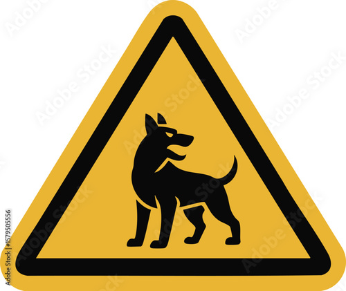 Warning Sign Of Aggressive Dog Alert Symbol Animal Danger Caution Icon Safety Pictogram Guard Dog Security Hazard Attention

