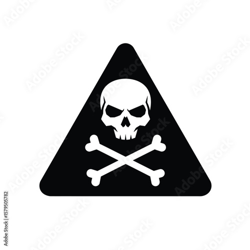 Skull crossbones warning symbol danger