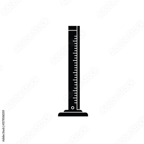 Black measuring cylinder with scale laboratory tool