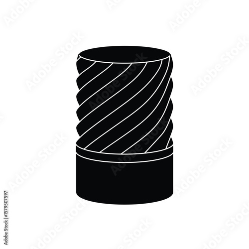 Black knurling tool icon metal