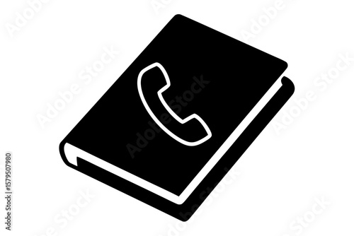 Phone book directory contact list address silhouette vector illustration