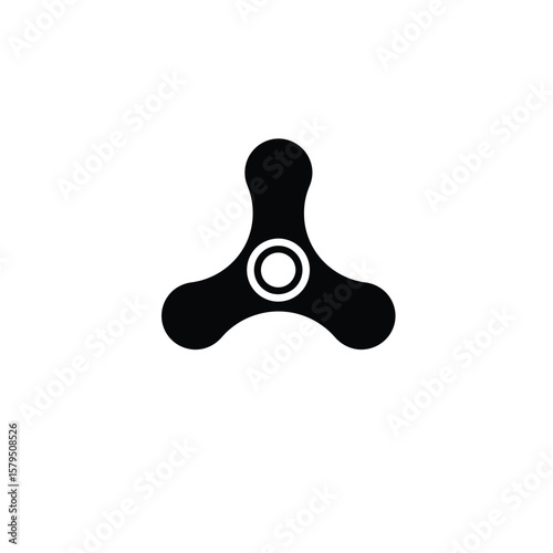 Black spinner toy on white background