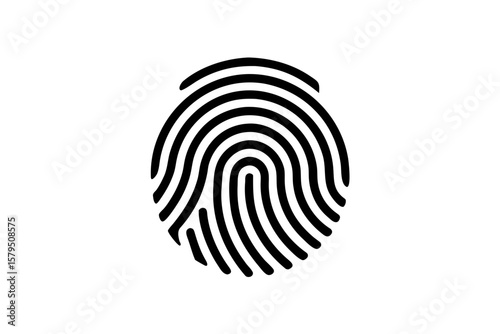 Unique identification fingerprint biometric scan silhouette vector illustration