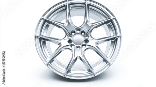 Modern alloy wheel design showcasing intricate details suitable for sports cars or automotive enhancement projects
