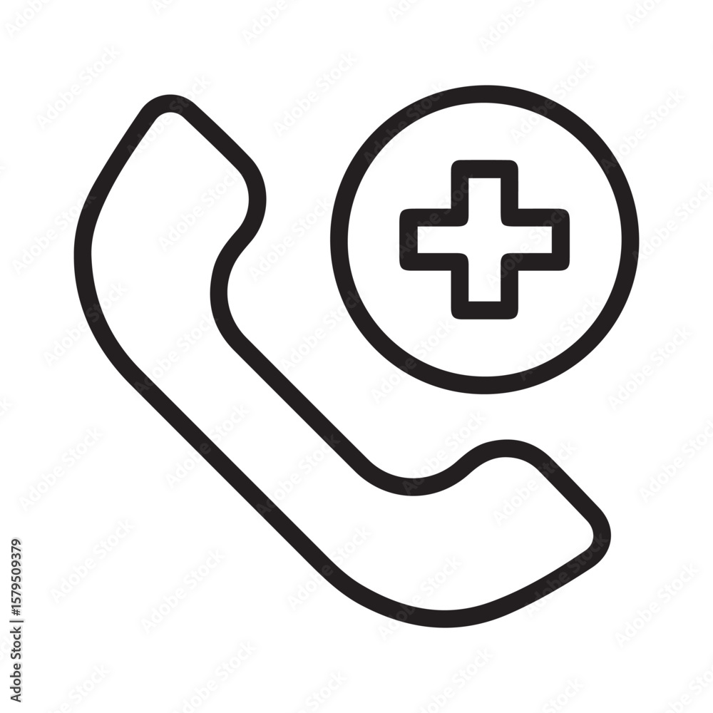 Fototapeta premium Medical Call Support Vector Icon