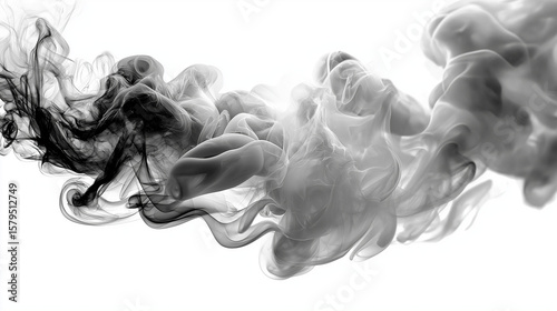 White and gray smoke vapor swirls with misty, flowing shapes, isolated on a transparent PNG background. High-resolution cutout perfect for overlay effects and atmospheric visual designs