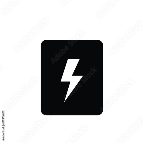 Black lightning bolt icon on rounded square energy Free Download Black lightning bolt icon on rounded square energy - GFXLoad
