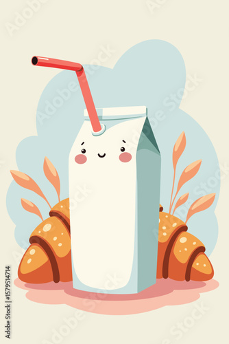 milk carton with straw