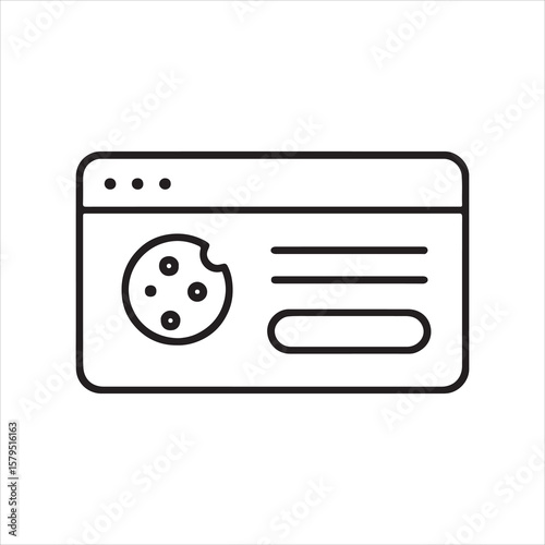 Vector art of accepting cookie policy on a browser, isolated on white background