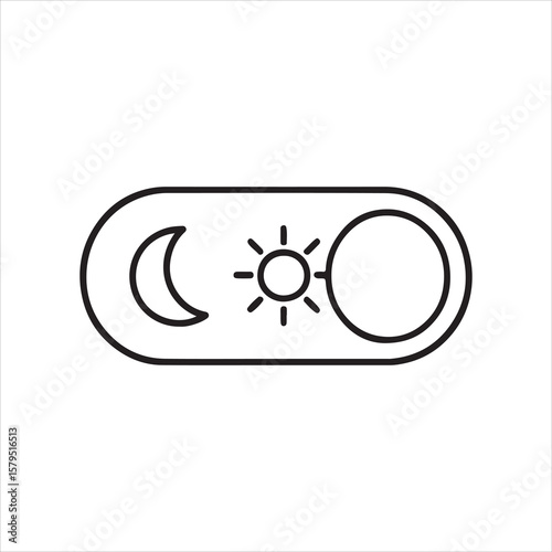 Vector art of a toggle switch for dark and light mode, isolated on white background