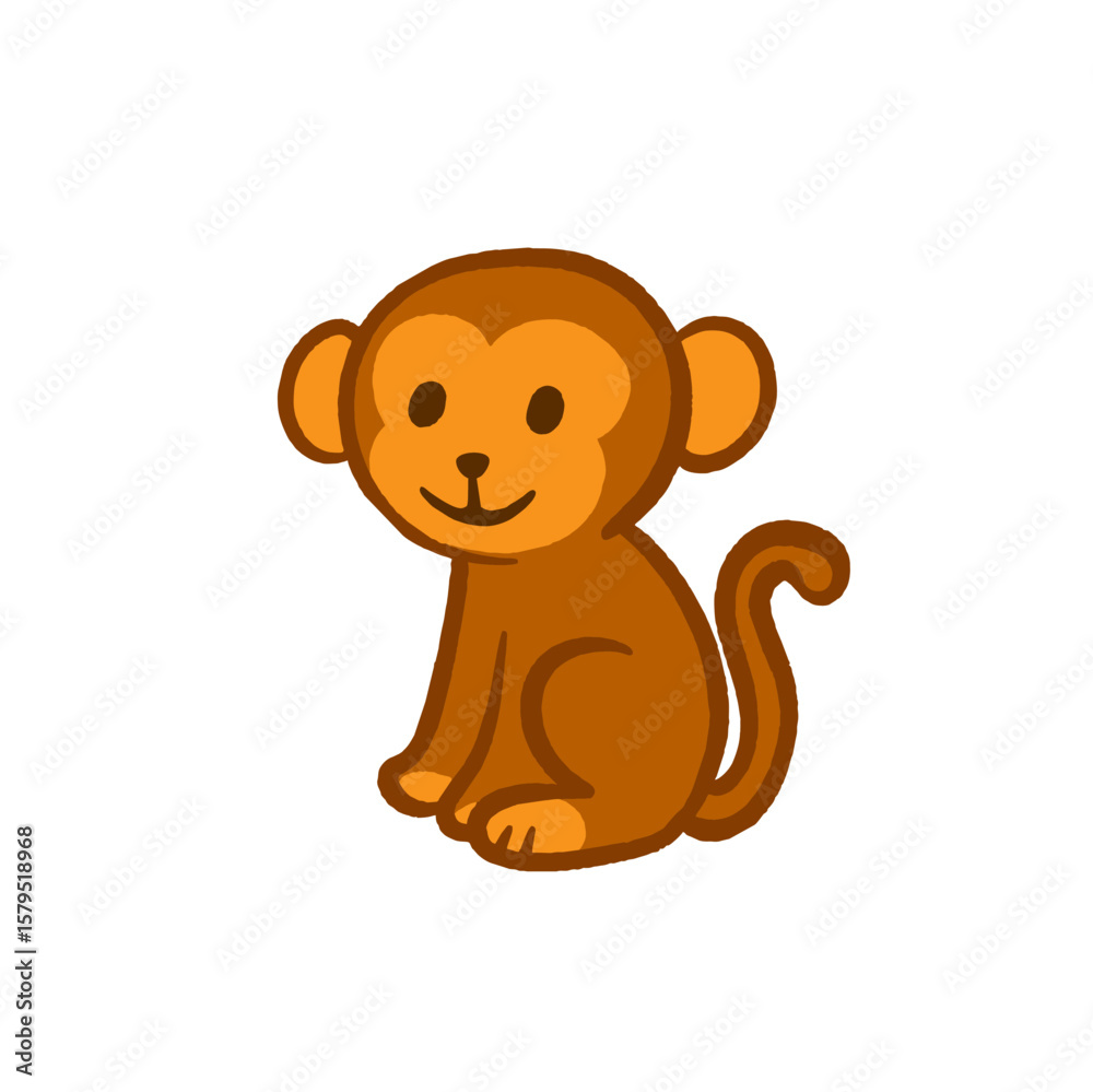 Obraz premium Cartoon Monkey Illustration