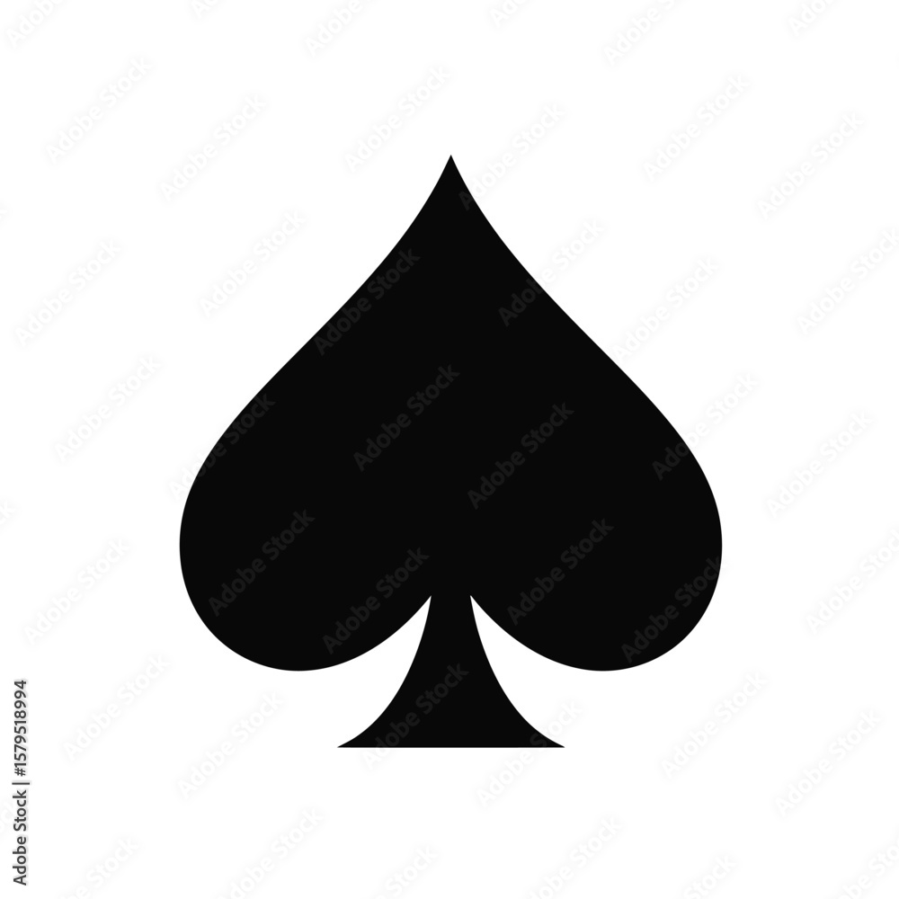 Fototapeta premium Black spade symbol on white background icon