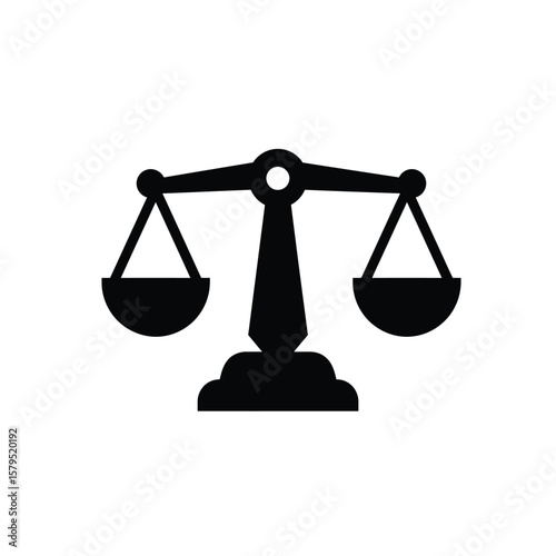 Black balanced scales icon justice choice