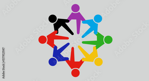 Colorful Unity Circle Forming Star Symbol