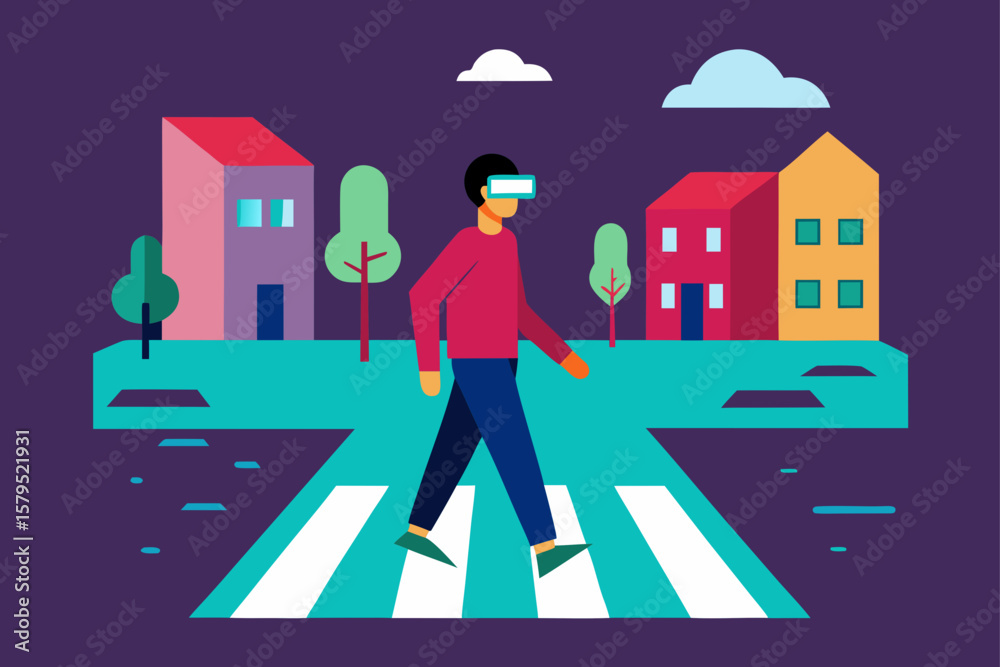 Fototapeta premium vector illustration of a city street