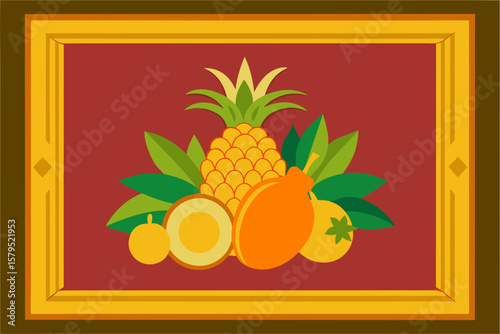 vector illustration of a pineapple on a white background