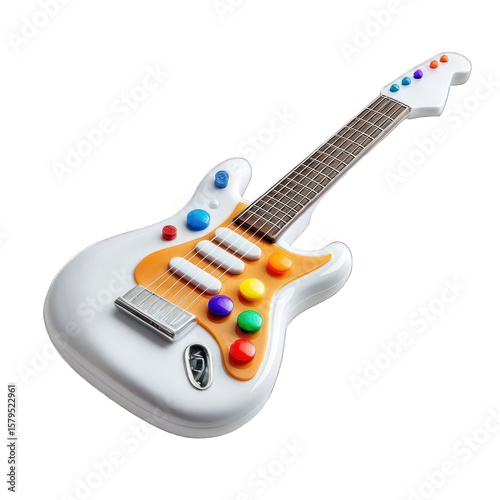 Colorful Toy Guitar Isolated