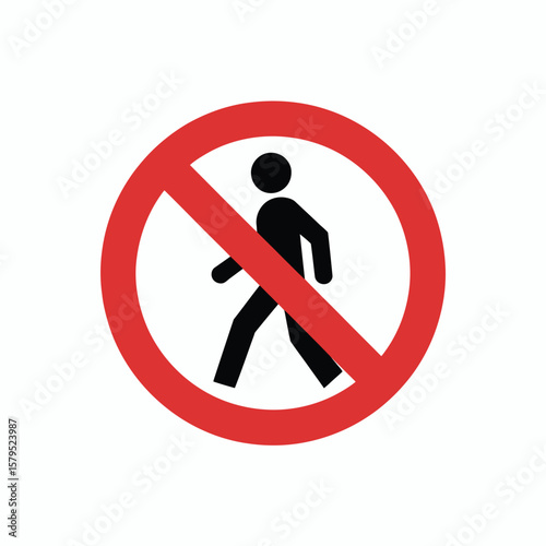 No Pedestrian Crossing Sign