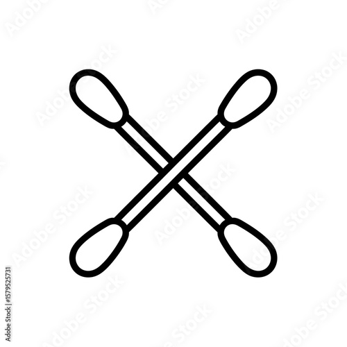 Two Cotton Swabs in a Crossed Pattern Illustrating Hygiene and Health Awareness