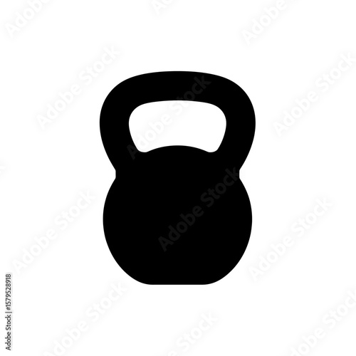 Silhouette Kettlebell Weightlifting Equipment Icon for Strength Training and Fitness Gym Exercise