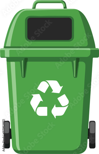 green recycling bin