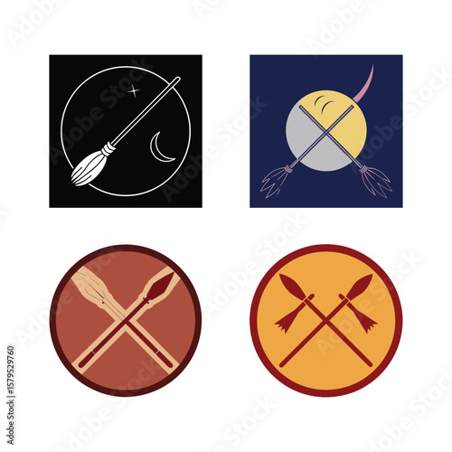 Crossed brooms