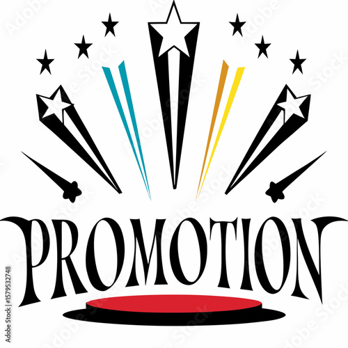 Colorful Promotion Vector with Coins, Rays, and Celebration Elements