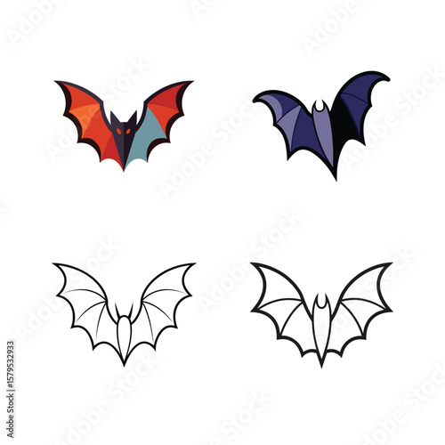 Bat icons halloween