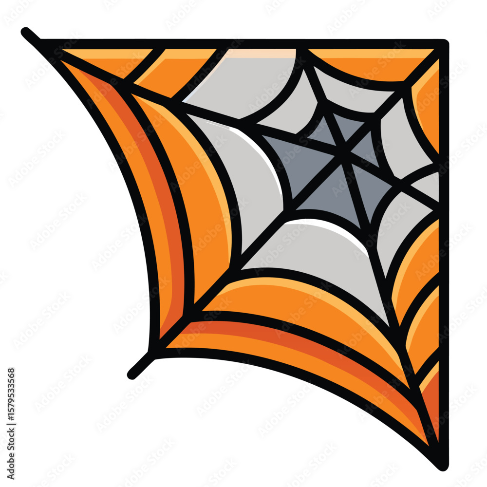 Fototapeta premium Creepy Corners A Halloween-Inspired Web Corner Design with a Spooky Orange Aesthetic