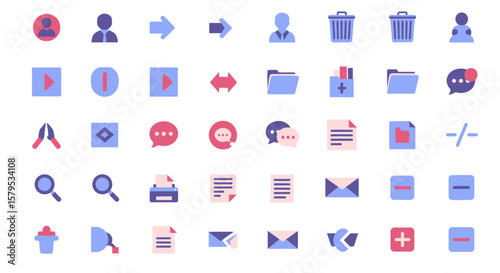 Flat and Minimalist UI/UX Icons Set