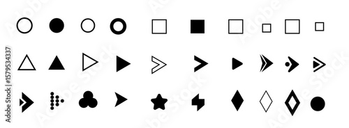 flèche, Bullet List for PowerPoint Presentation, Bullet point collection, arrows set vector illustration. Bullet points arrow collection. Vector illustration. Bullet point collection for presentation