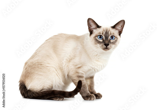 Siamese cat isolated on white background